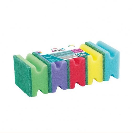 Губки для посуды профильные Comfort, 87 x 65 x 40 мм, 5 шт, Home Palisad