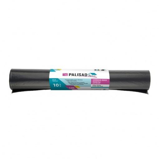 Пакеты для мусора 120 л x 10 шт, пвд прочные черные, длинный ролик, Home Palisad