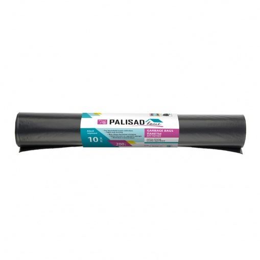 Пакеты для мусора 200 л x 10 шт, пвд особопрочные черные, длинный ролик, Home Palisad