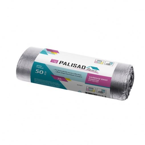 Пакеты для мусора 30 л x 50 шт, серые, Home Palisad
