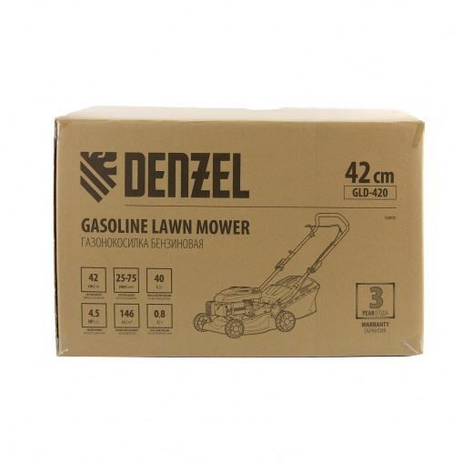 Газонокосилка бензиновая GLD-420, 146 см3, ширина 42 см, 40 л Denzel