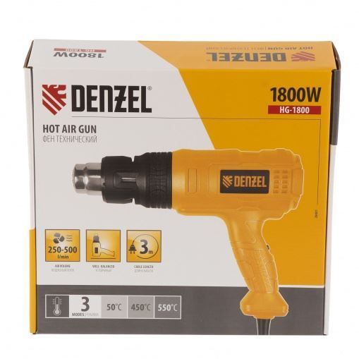 Фен технический HG-1800, 1800 Вт, 3 режима Denzel