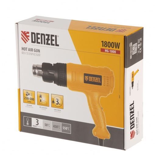 Фен технический HG-1800, 1800 Вт, 3 режима Denzel