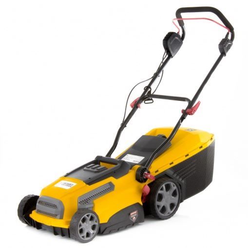 Газонокосилка электрическая GC-1500, 1500 Вт, ширина скашивания 36 см, 6 уровней высоты скашивания, пластиковый травосборник, 40 л Denzel