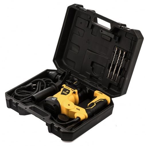 Перфоратор электрический RHV-1250-30, SDS-plus, 1250 Вт, 5 Дж, 3 плюс 1 режим Denzel
