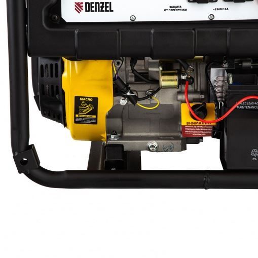 Генератор бензиновый PS 80 E-3, 6.6 кВт, 400 В, 25 л, электростартер Denzel