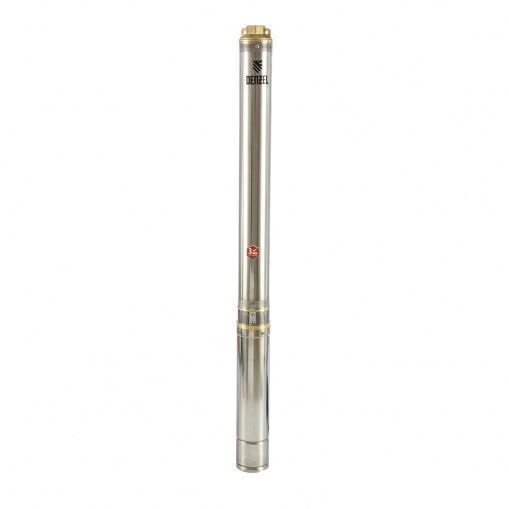 Скважинный насос DWC-4-140, центробежный, диаметр 4", 2000 Вт, 6000 л/ч, напор 140 м Denzel