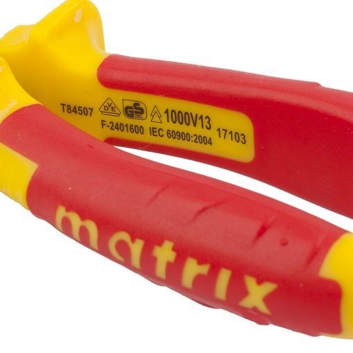 Длинногубцы прямые Insulated, 200 мм, двухкомпонентные рукоятки Matrix Professional