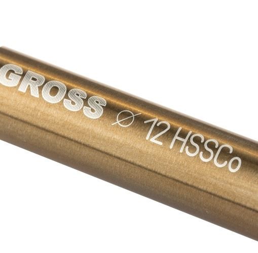 Сверло спиральное по металлу, 12 мм, HSS-Co Gross