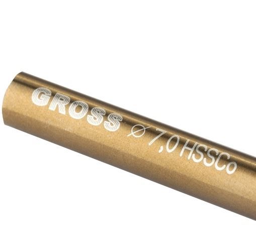 Сверло спиральное по металлу, 7 мм, HSS-Co Gross