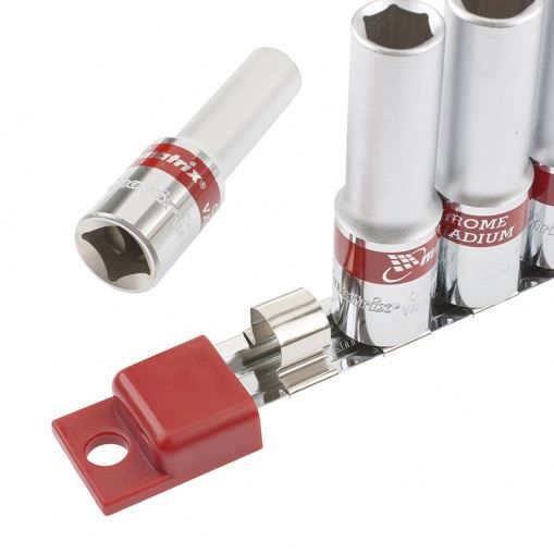 Набор удлиненных торцевых головок 1/2", шестигранные, CrV, 10 шт., 10-22 мм Matrix