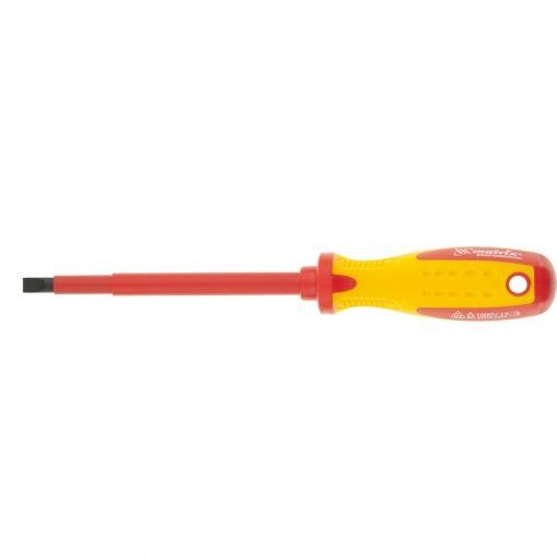 Отвертка Insulated, SL5,5 x 125 мм, CrMo, до 1000 В, двухкомпонентная рукоятка Matrix Professional