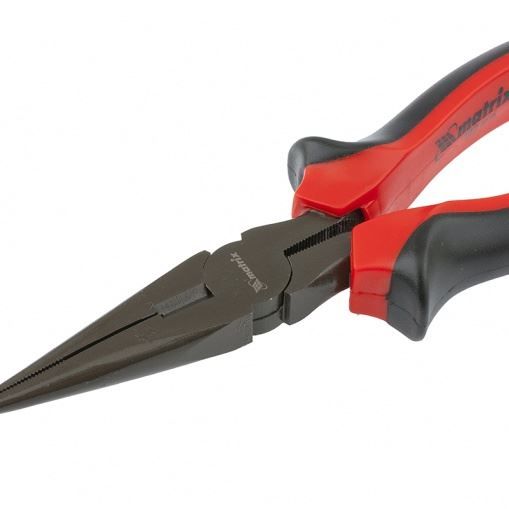 Длинногубцы прямые Black Nickel, 180 мм, двухкомпонентные рукоятки Matrix