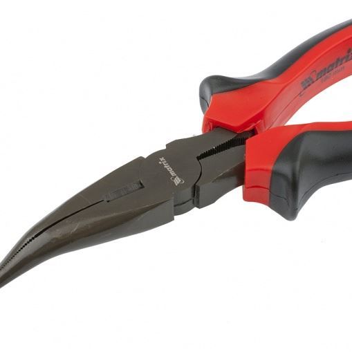 Длинногубцы изогнутые Black Nickel, 160 мм, двухкомпонентные рукоятки Matrix