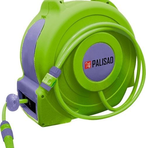 Катушка с поливочным шлангом 20 м, автоматическая, D штуцера 1/2 Palisad