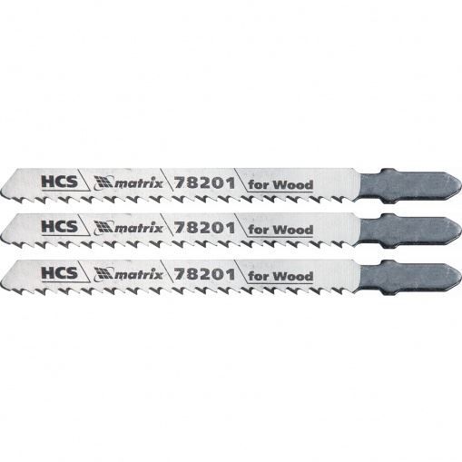Полотна для электролобзика по дереву, 3 шт, T101B, 75 х 2,5 мм, HCS Matrix Professional