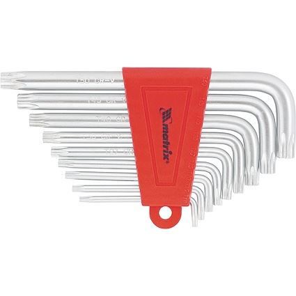 Набор ключей имбусовых TORX, 9 шт, T10-T50, CrV, коротких, с сатинированным покрытием Matrix