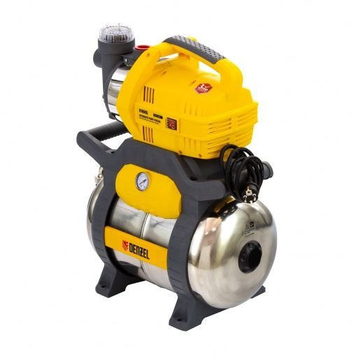 Насосная станция PSХ950X, Х-Pro, 950 Вт, 3300 л/ч, ресивер 24 л, подъем 38 м, нержавейка Denzel