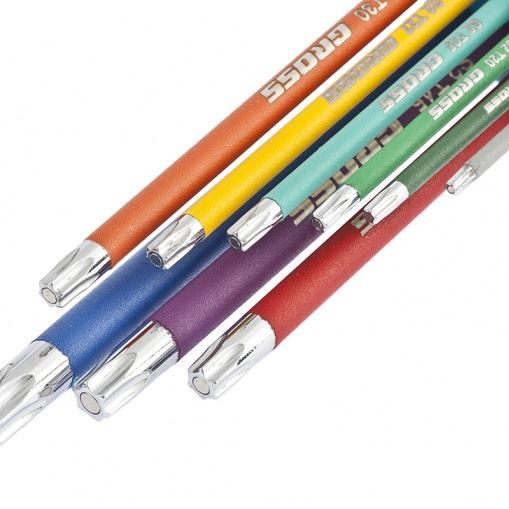 Набор ключей имбусовых TORX-TT, 9 шт: T10-T50, магнит, S2, экстра-длинные, хром/краска 9 шт Gross
