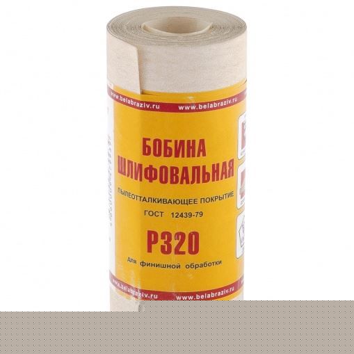 Шкурка на бумажной основе, LP10C, зернистость Р 400, мини-рулон 115 мм х 5 м, "БАЗ" Россия