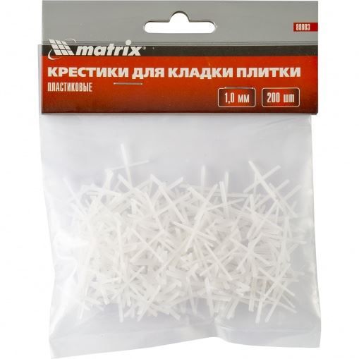 Крестики, 1,0 мм, для кладки плитки, 200 шт Matrix