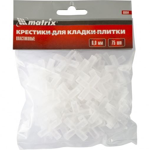 Крестики, 6,0 мм, для кладки плитки, 75 шт Matrix