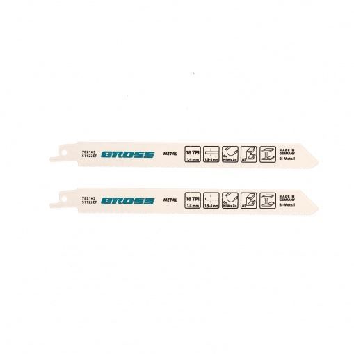 Полотна по металлу для сабельной пилы 4402 - S1122EF, 180 x 1,4 мм, 2 шт. Gross