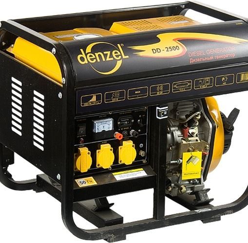 Генератор дизельный DD 2500, 2 кВт, 220 В/50Гц, 12.5 л, ручной пуск Denzel