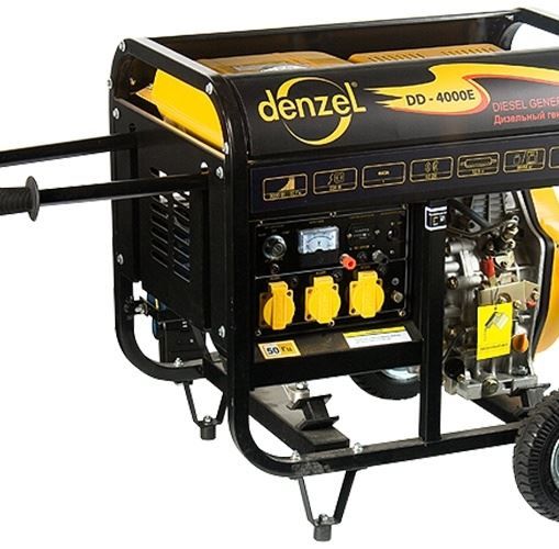 Генератор дизельный DD4000Е, 3 кВт, 220 В/50Гц, 12.5 л, электростартер Denzel